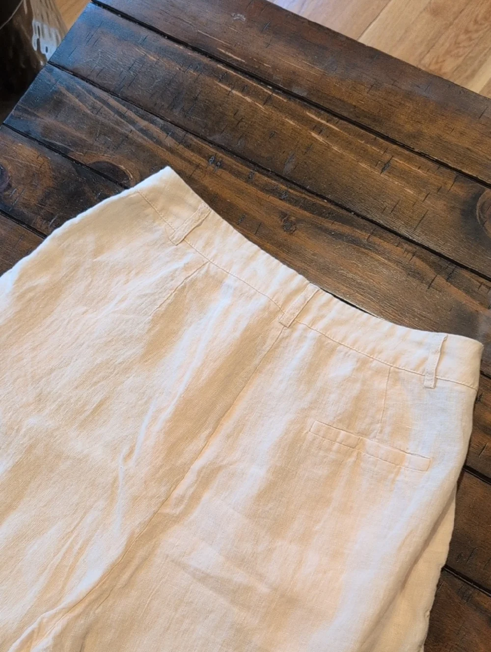 Vrg Grl Keeping Cool Linen Pleated Wide Leg Pants Au10 Us6